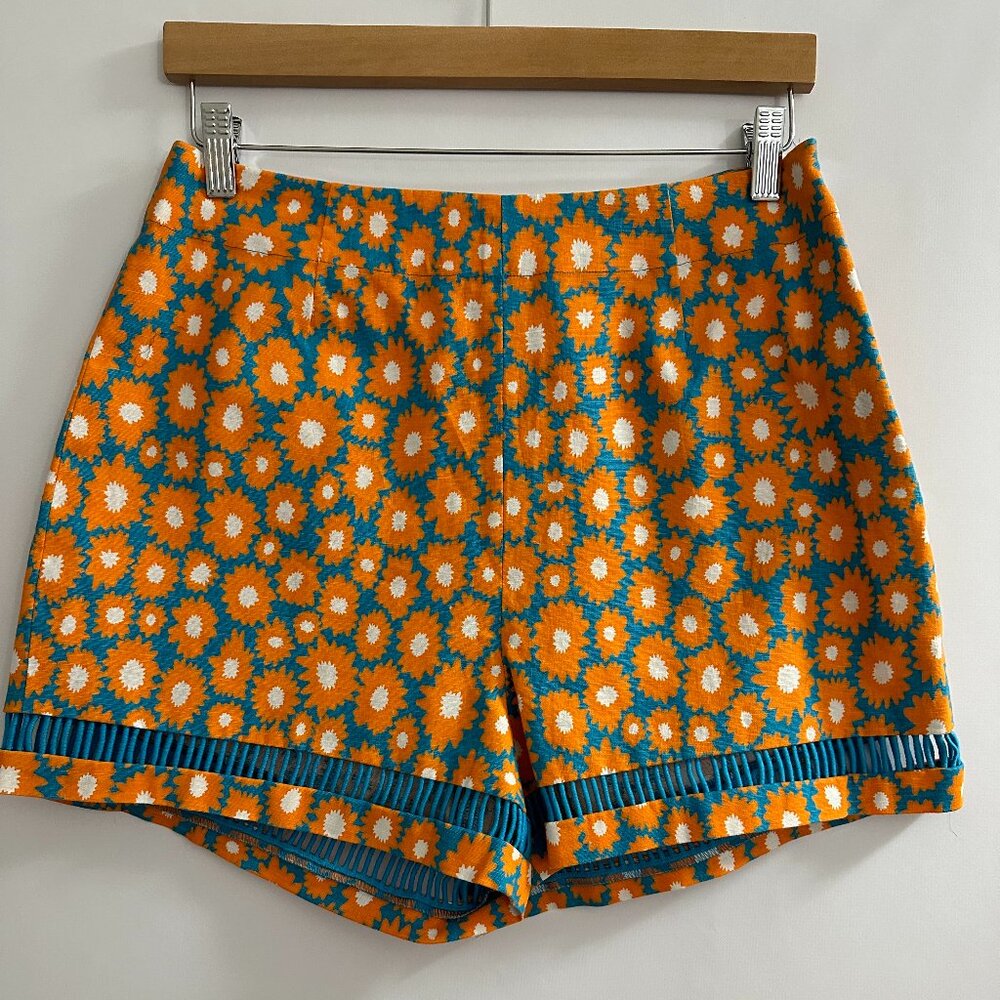 STAUD blue orange daisy short
